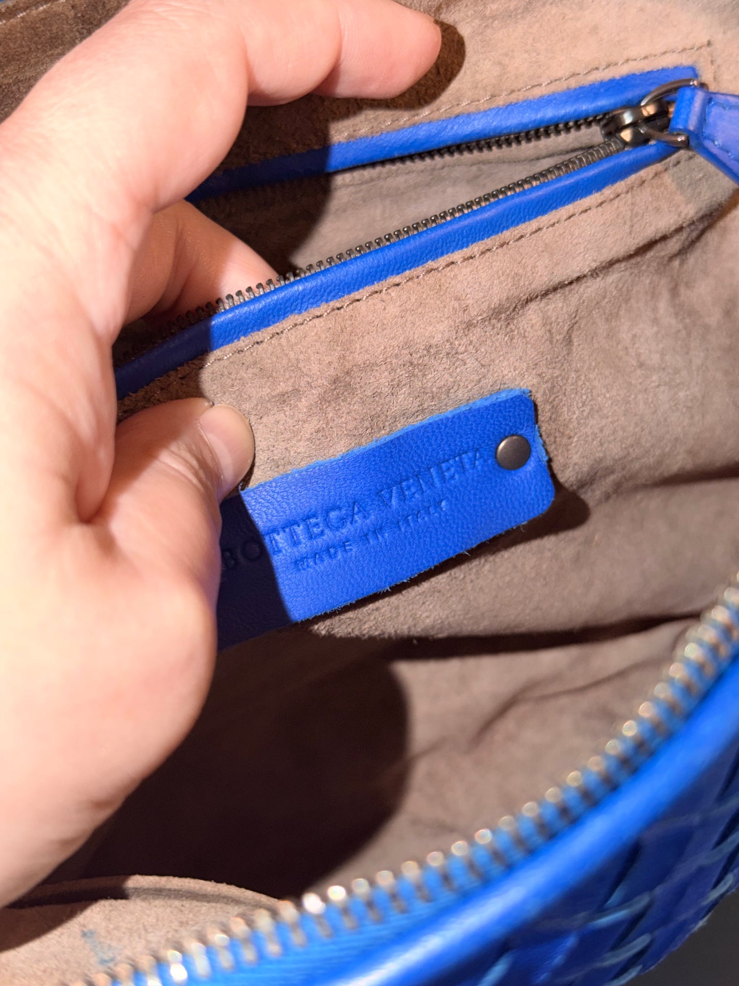 BOTTEGA VENETA ELECTRIC BLUE NODINI CROSSBODY BAG