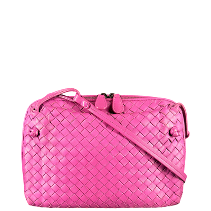 BOTTEGA VENETA HOT PINK NODINI CROSSBODY BAG
