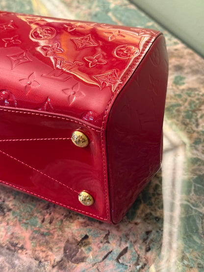 LOUIS VUITTON RED MONOGRAM VERNIS MONTANA BOSTON BAG