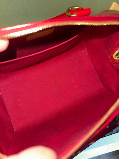 LOUIS VUITTON RED MONOGRAM VERNIS MONTANA BOSTON BAG