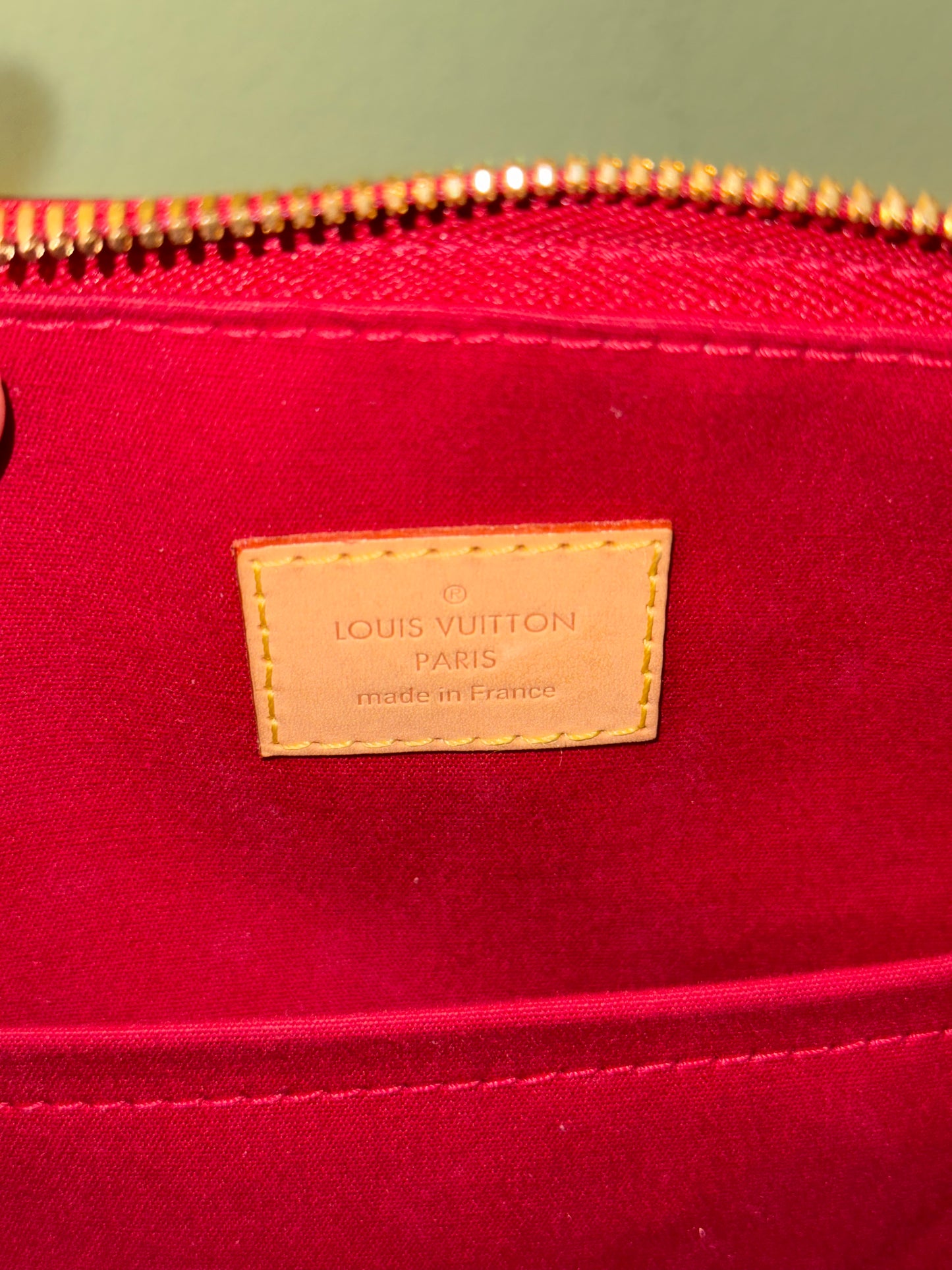 LOUIS VUITTON RED MONOGRAM VERNIS MONTANA BOSTON BAG