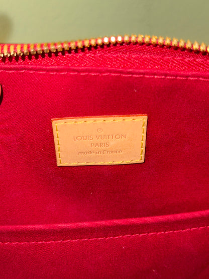 LOUIS VUITTON RED MONOGRAM VERNIS MONTANA BOSTON BAG