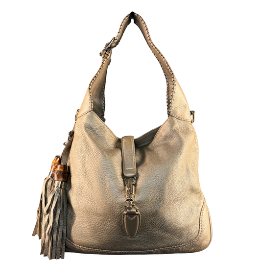 GUCCI MEDIUM PLATINUM NEW JACKIE SHOULDER BAG