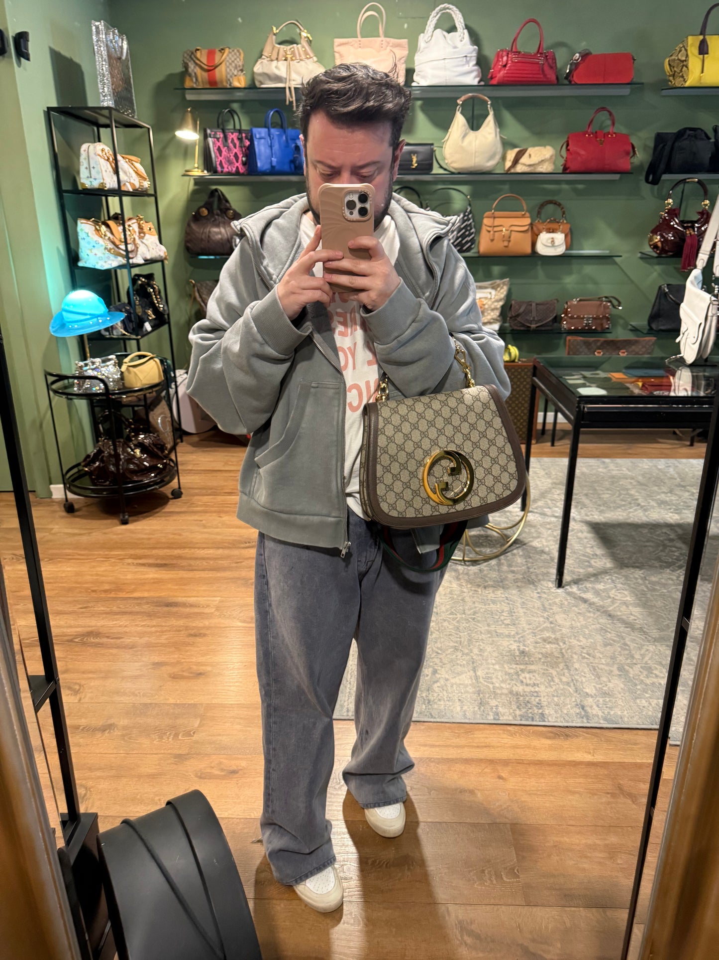 GUCCI GG SUPREME LARGE BLONDIE TOP HANDLE BAG