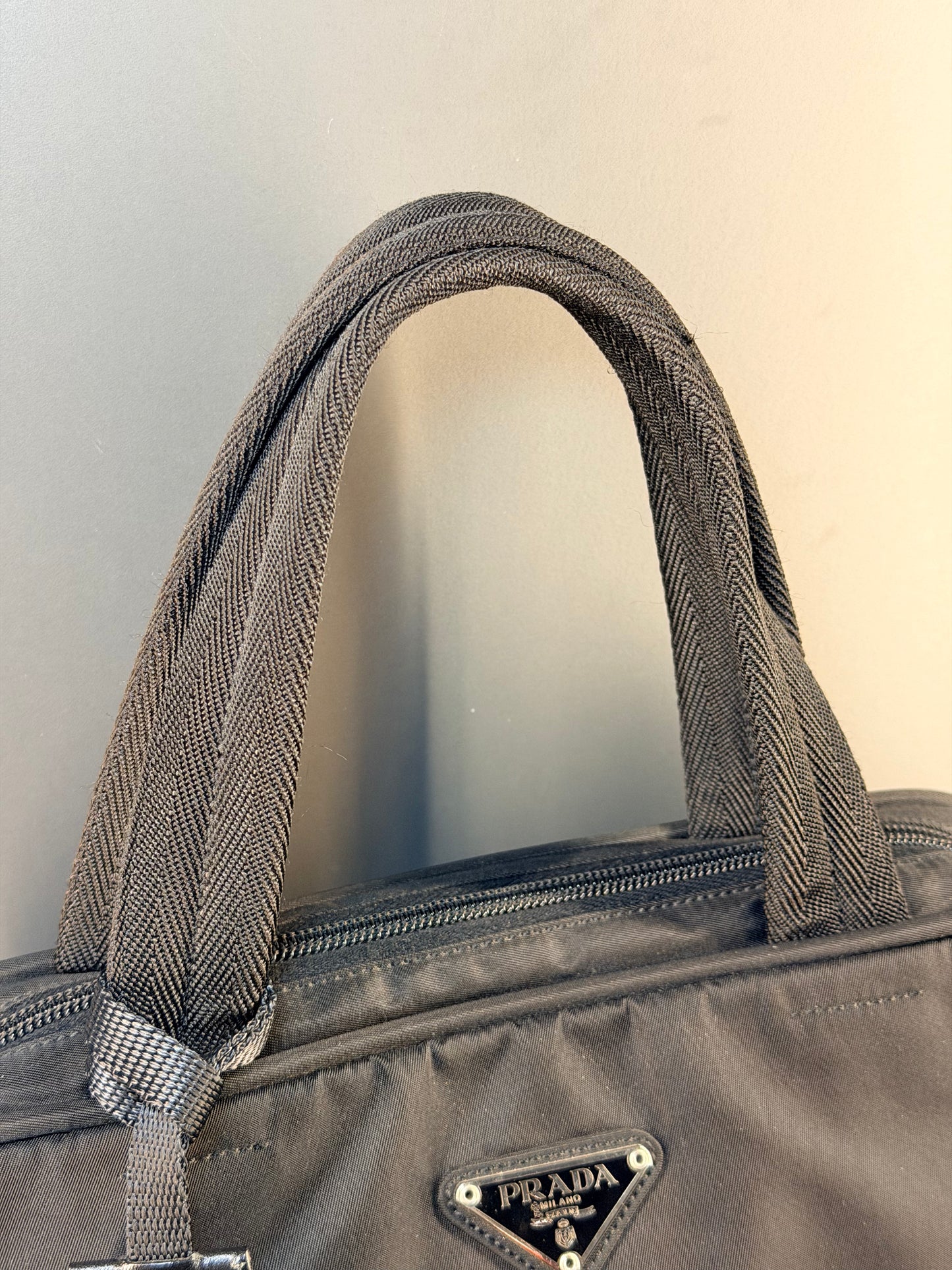 PRADA BLACK NYLON HANDBAG