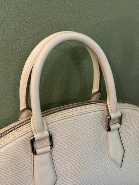 LOUIS VUITTON WHITE EPI JASMIN HANDBAG