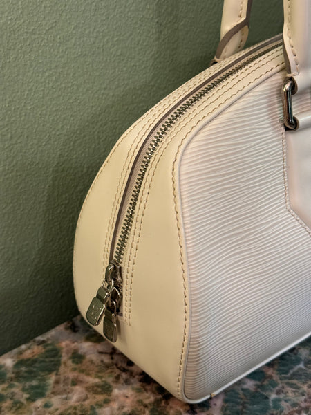 LOUIS VUITTON WHITE EPI JASMIN HANDBAG