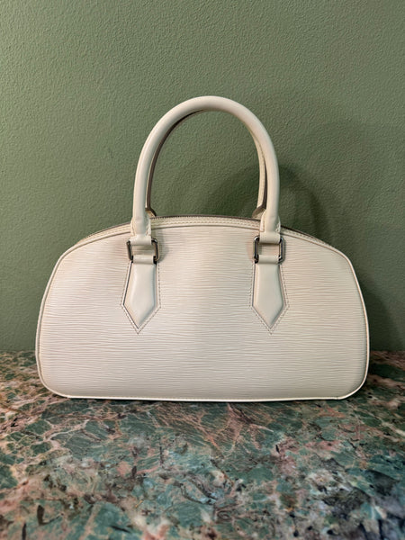 LOUIS VUITTON WHITE EPI JASMIN HANDBAG