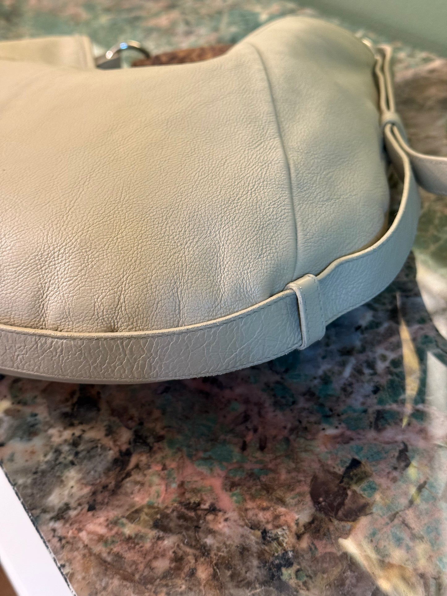SAINT LAURENT CREAM MOMBASA HOBO BAG