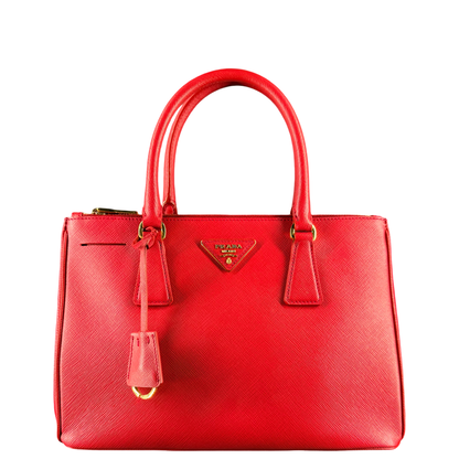 PRADA MEDIUN RED SAFFIANO GALLERIA HANDBAG