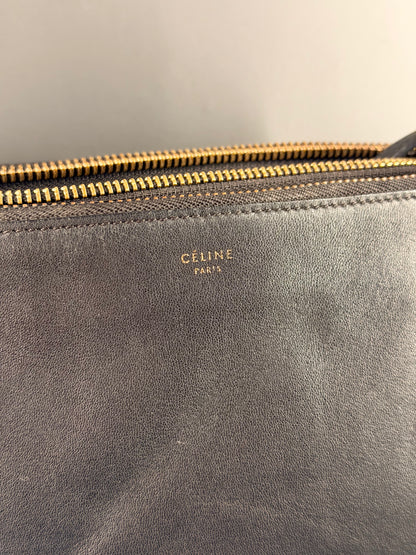 CÈLINE BLACK SMALL TRIO CROSSBODY BAG