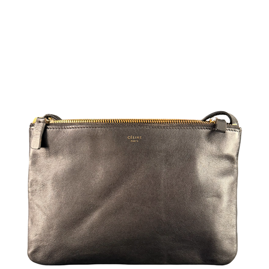 CÈLINE BLACK SMALL TRIO CROSSBODY BAG
