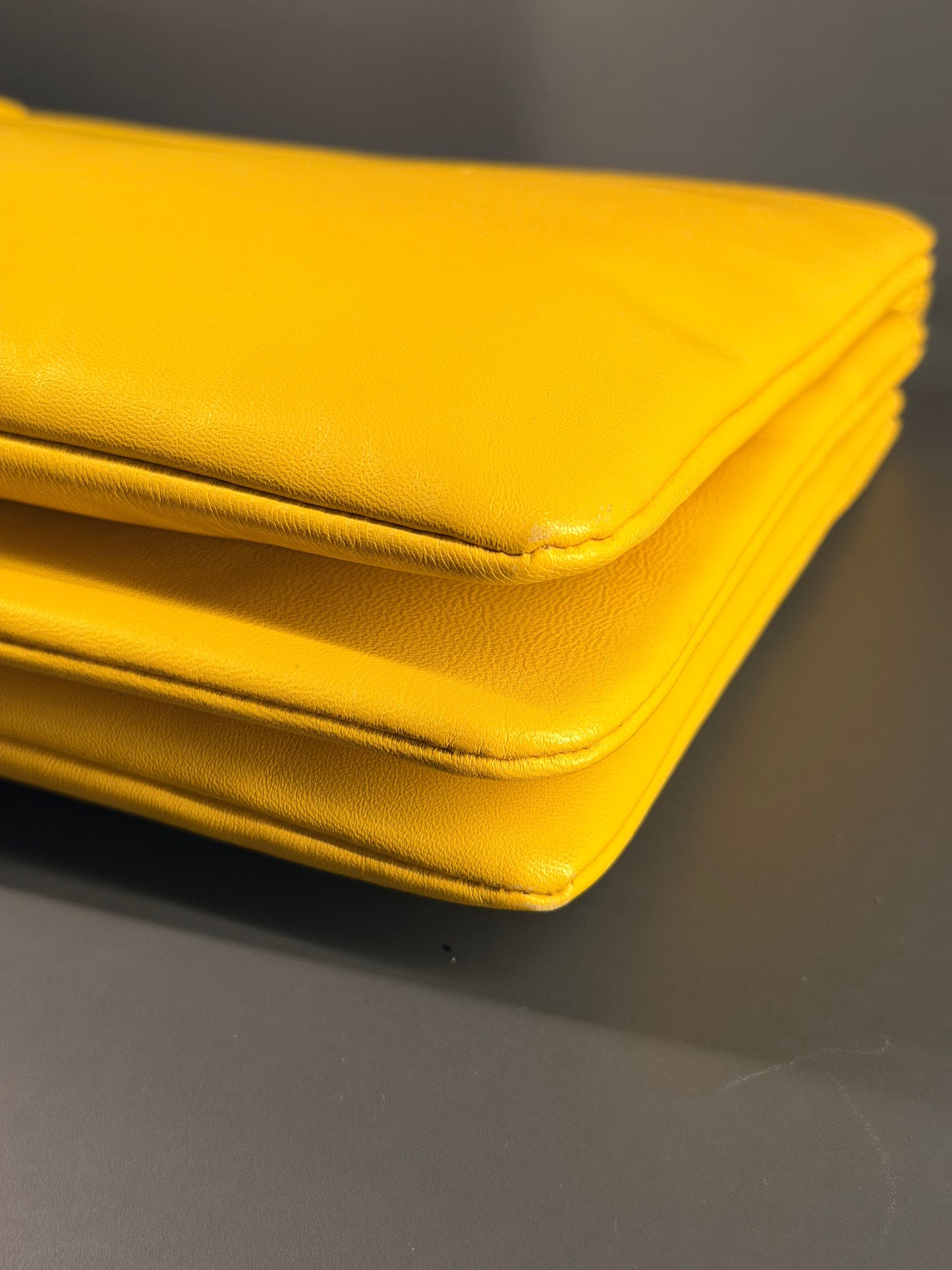 CÈLINE YELLOW SMALL TRIO CROSSBODY BAG