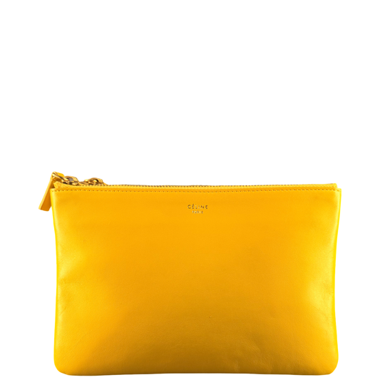 CÈLINE YELLOW SMALL TRIO CROSSBODY BAG