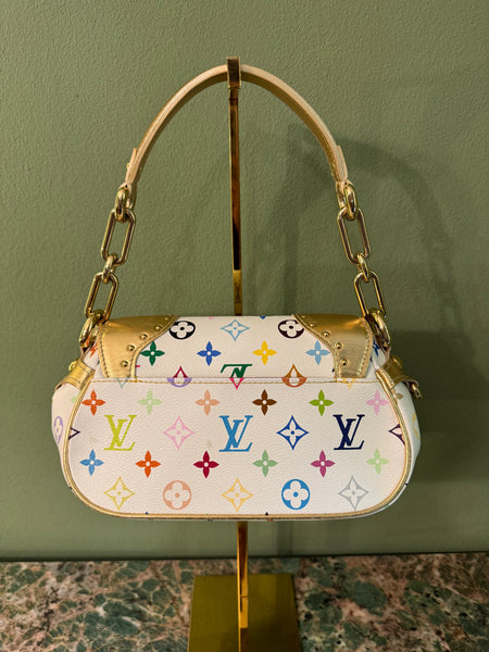 TAKASHI MURAKAMI X LOUIS VUITTON WHITE MULTICOLOR MARILYN SHOULDER BAG