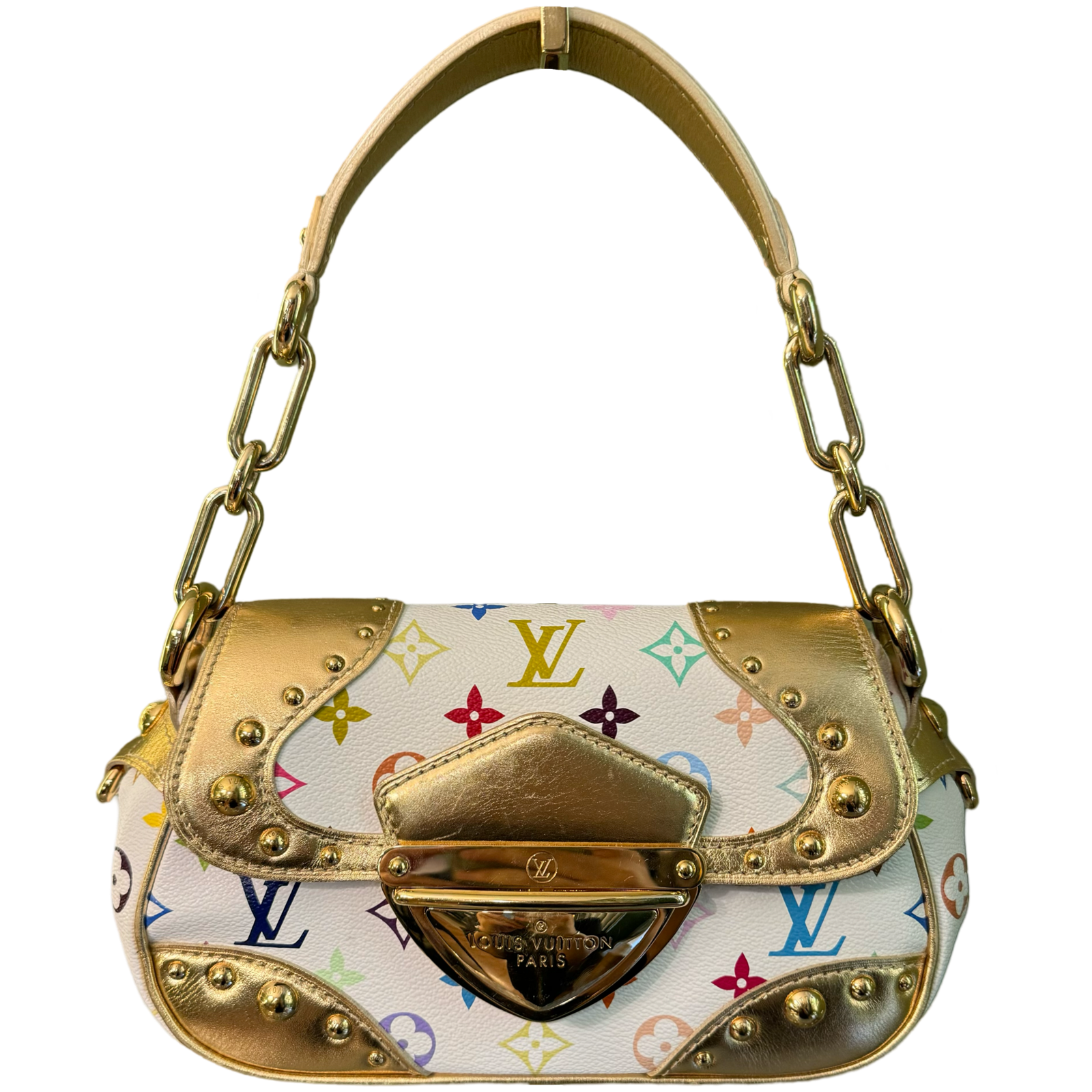 TAKASHI MURAKAMI X LOUIS VUITTON WHITE MULTICOLOR MARILYN SHOULDER BAG