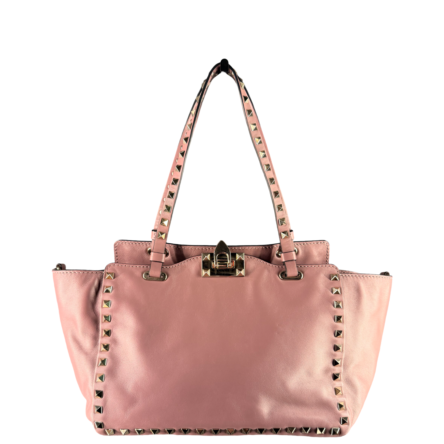 VALENTINO PURPLE SMALL ROCKSTUD SHOPPING TOTE