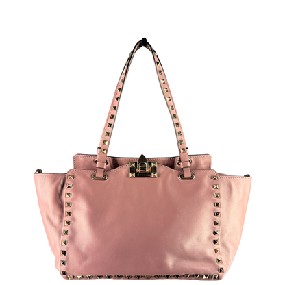 VALENTINO PURPLE SMALL ROCKSTUD SHOPPING TOTE