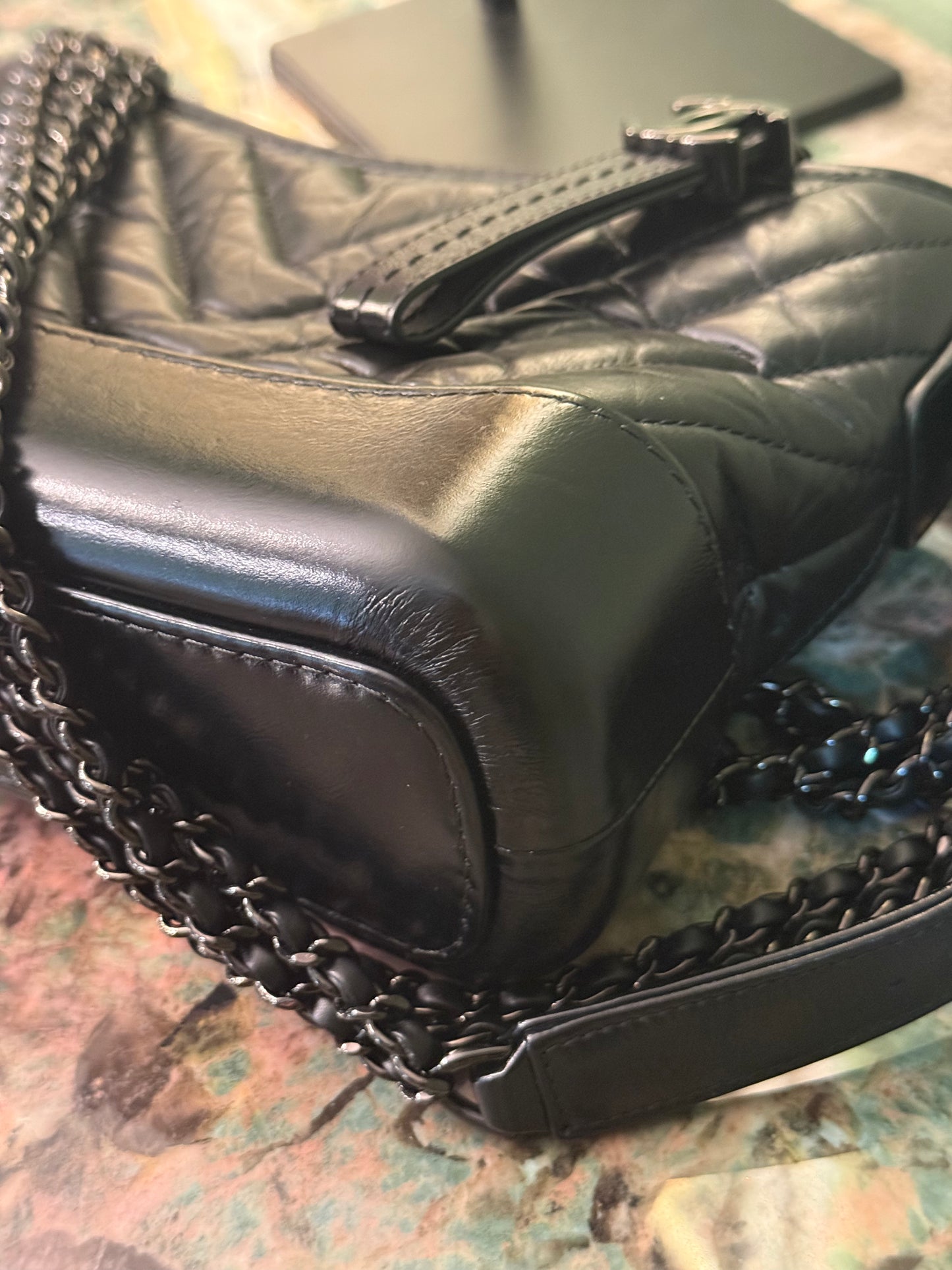 CHANEL SO BLACK CHEVRON MINI GABRIELLE CROSSBODY BAG
