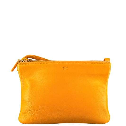 CÈLINE ORANGE SMALL TRIO CROSSBODY BAG