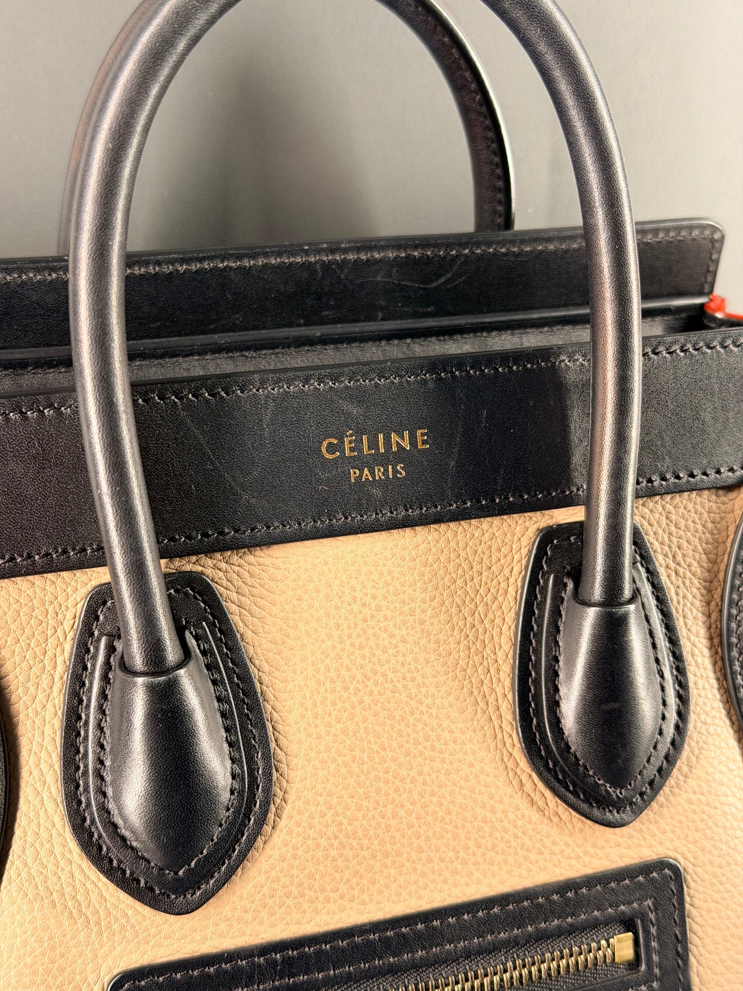 CÈLINE TRI COLOR NANO LUGGAGE CROSSBODY BAG