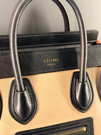 CÈLINE TRI COLOR NANO LUGGAGE CROSSBODY BAG