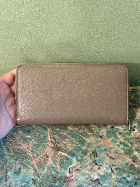 CELINE TAUPE LARGE ZIPPY WALLET