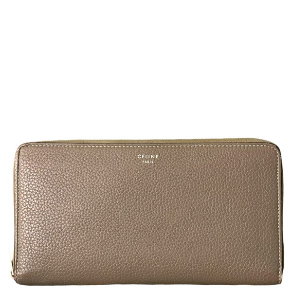 CELINE TAUPE LARGE ZIPPY WALLET