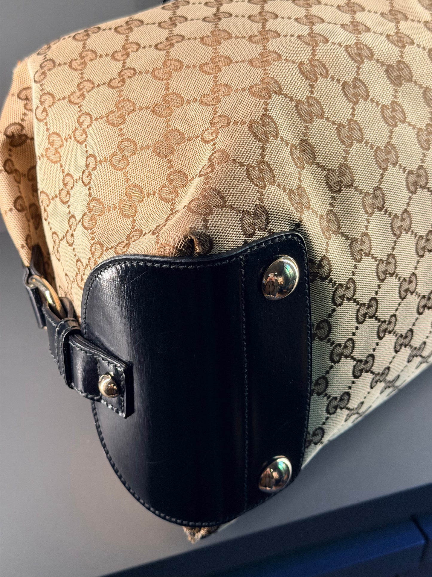 GUCCI GG CANVAS BOSTON HANDBAG