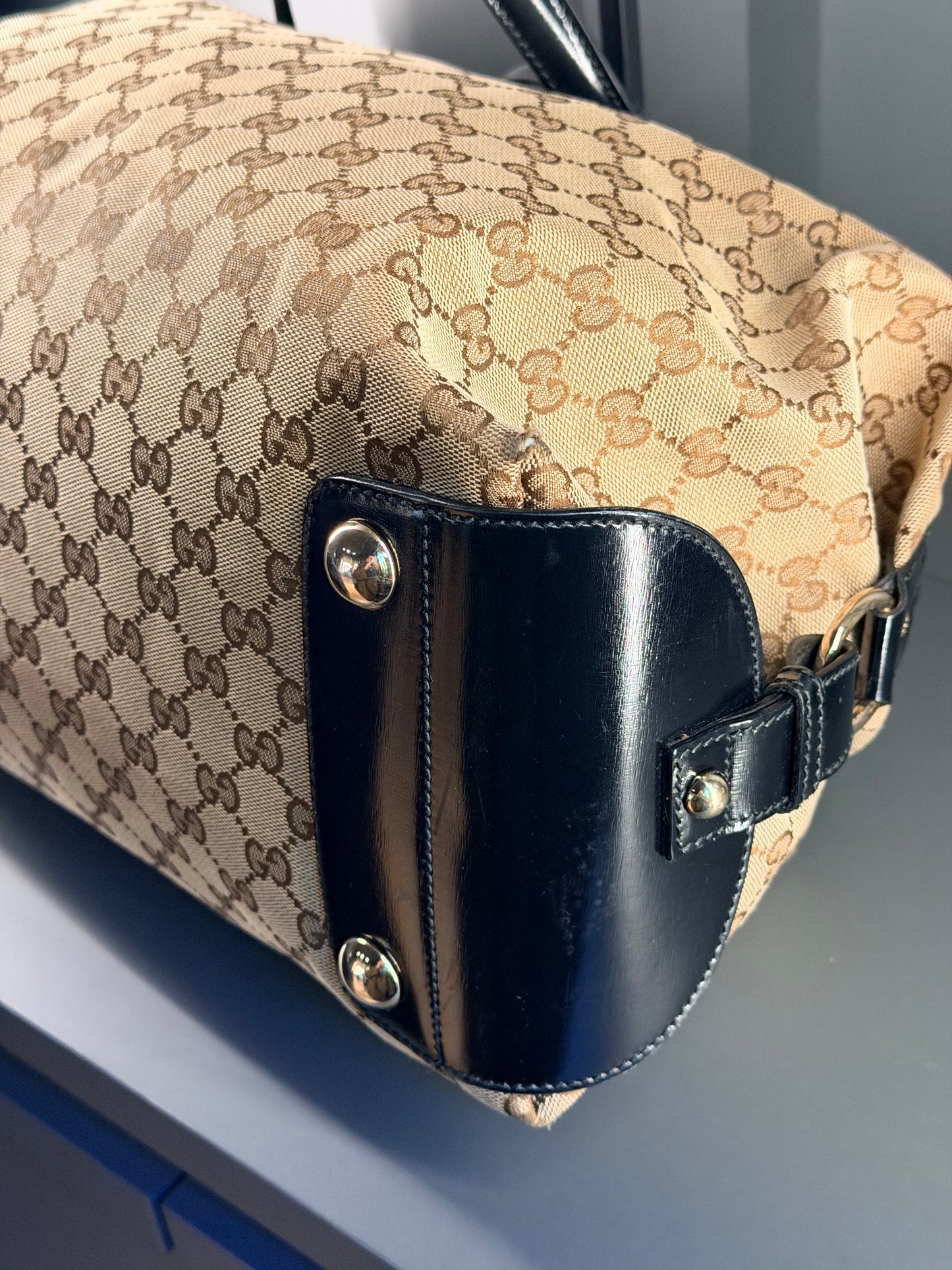 GUCCI GG CANVAS BOSTON HANDBAG