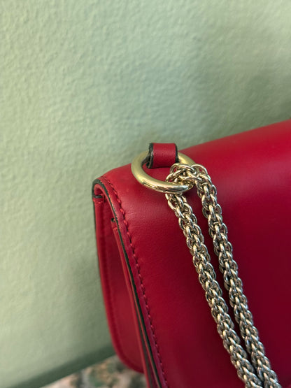 VALENTINO RED GLAMLOCK SHOULDER BAG
