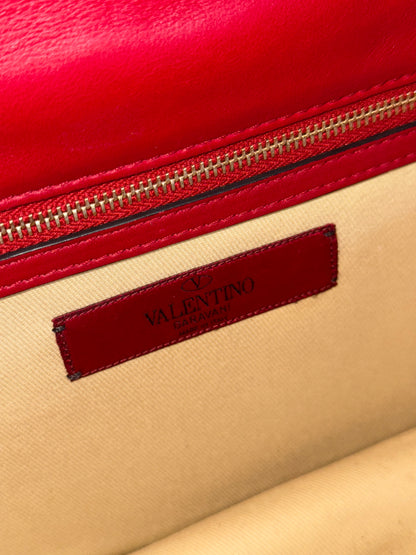 VALENTINO RED GLAMLOCK SHOULDER BAG