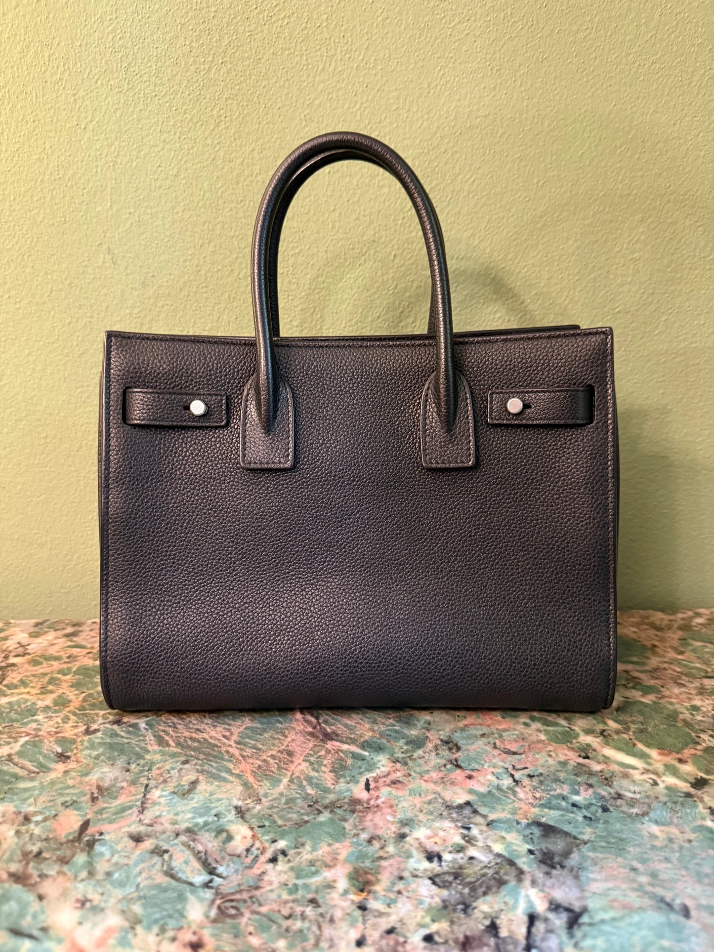 SAINT LAURENT BLACK BABY SAC DE JOUR HANDBAG