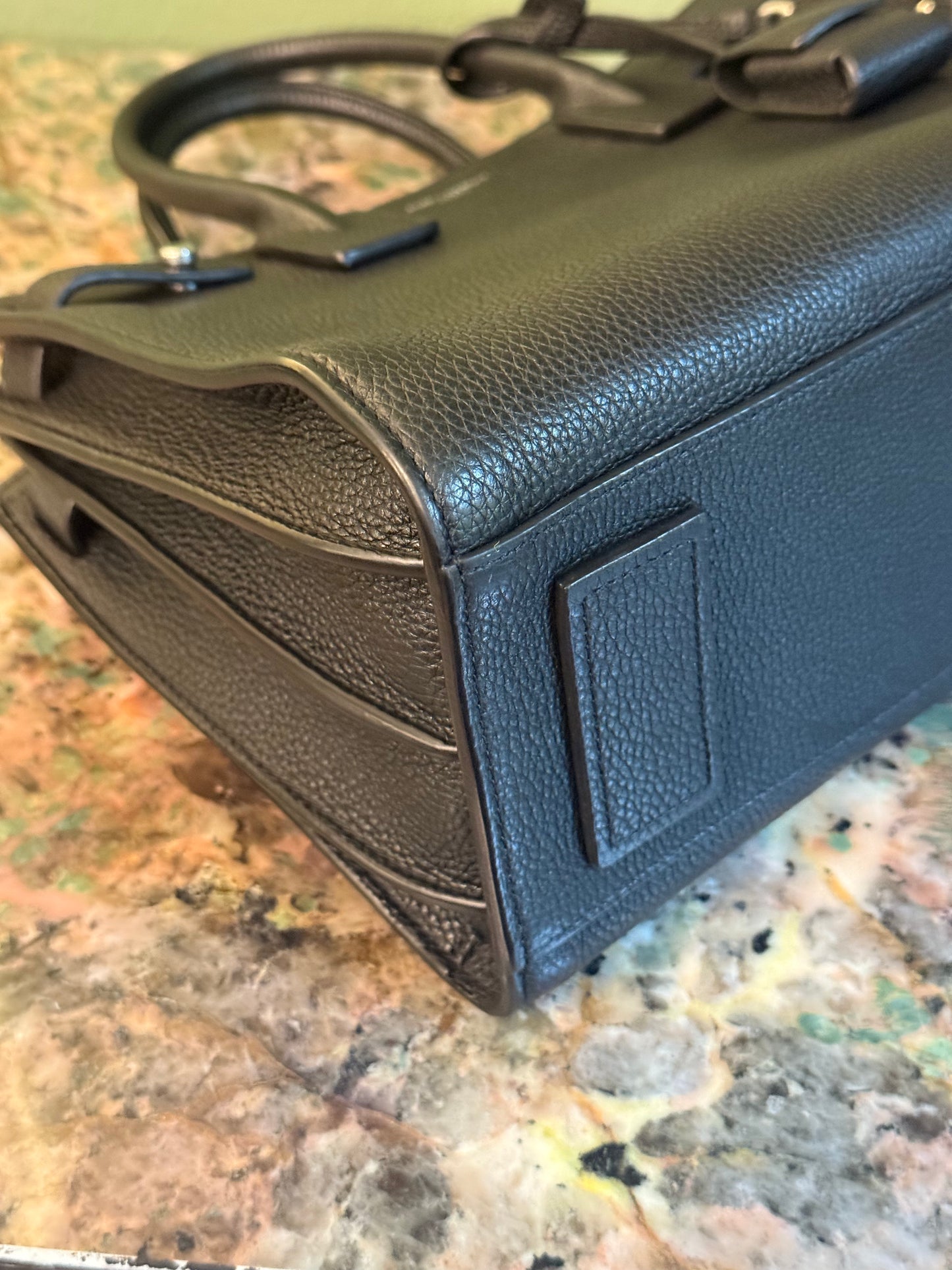 SAINT LAURENT BLACK BABY SAC DE JOUR HANDBAG