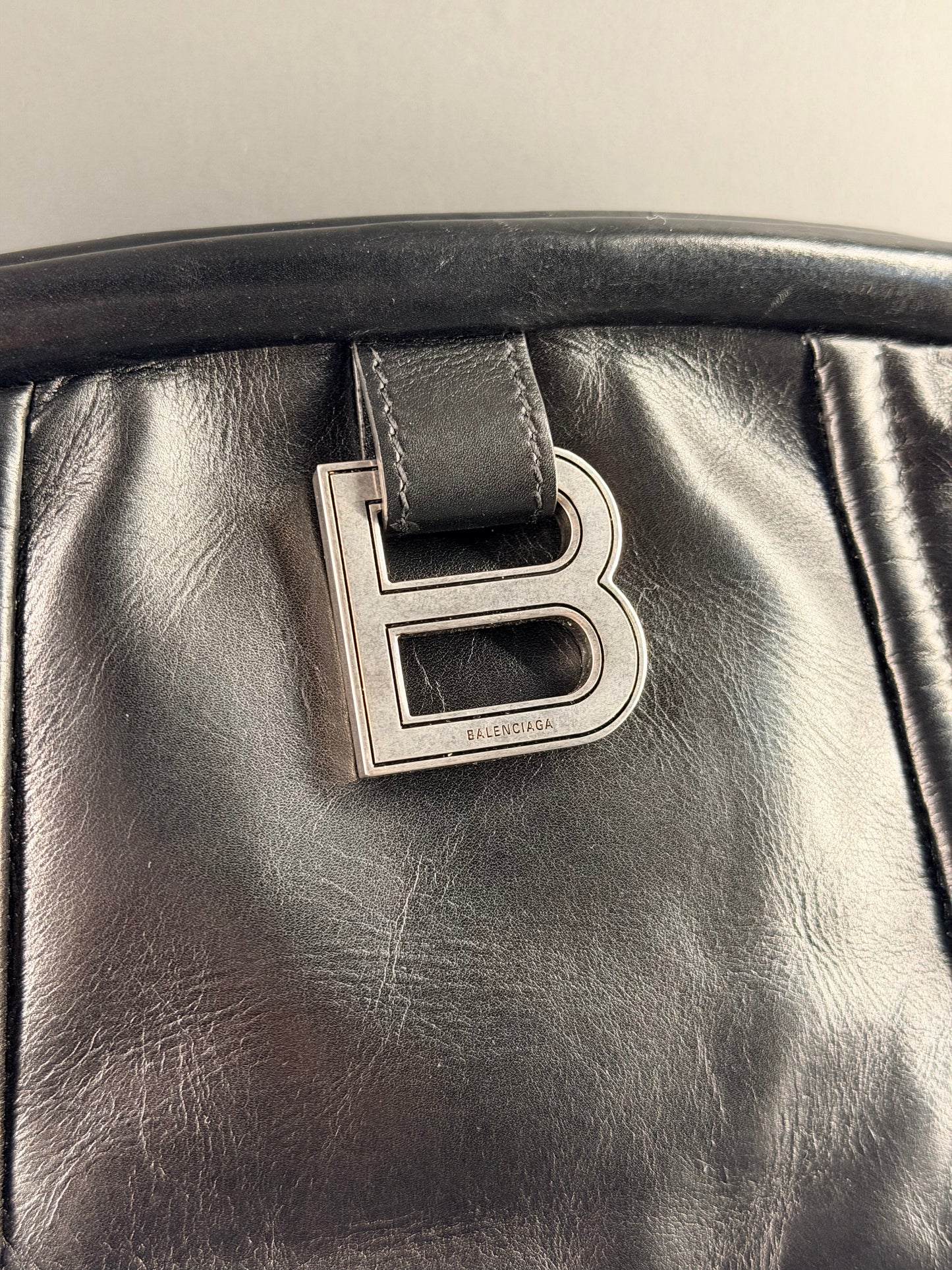 BALENCIAGA BLACK FRAME CLUTCH XS