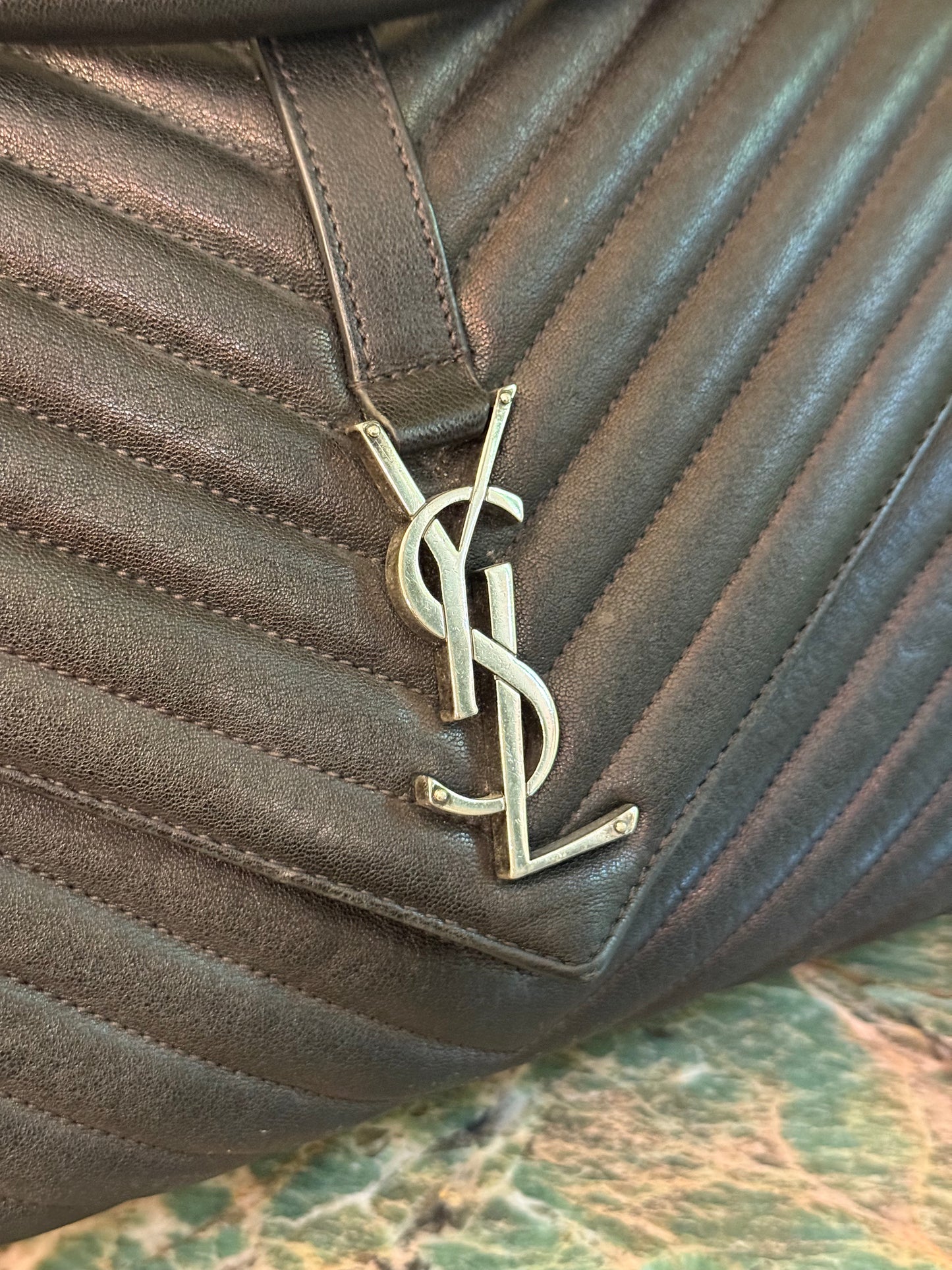 SAINT LAURENT BLACK LARGE COLLEGE SHOULDER BAG