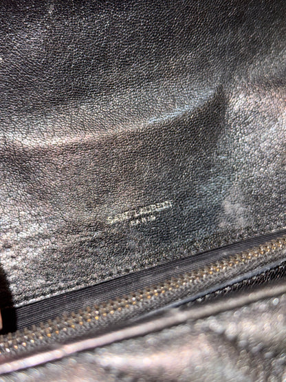 SAINT LAURENT BLACK LARGE COLLEGE SHOULDER BAG