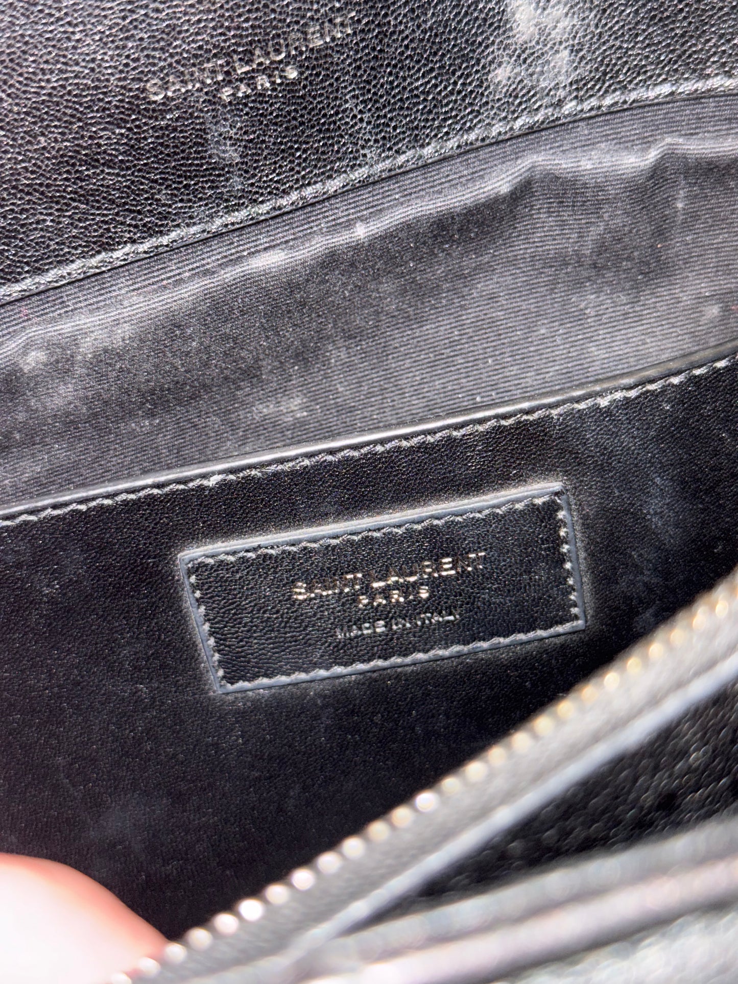 SAINT LAURENT BLACK LARGE COLLEGE SHOULDER BAG
