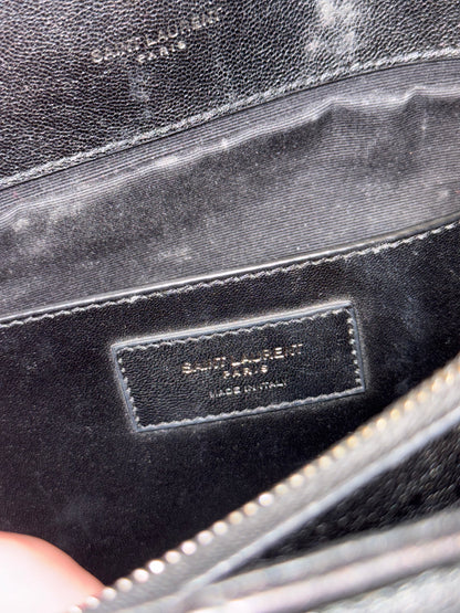SAINT LAURENT BLACK LARGE COLLEGE SHOULDER BAG