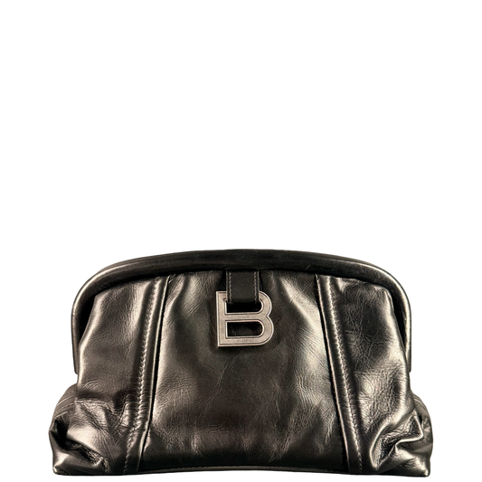BALENCIAGA BLACK FRAME CLUTCH XS