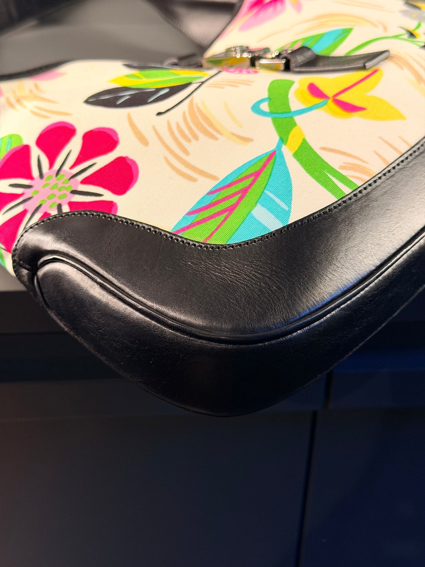 GUCCI BY TOM FORD FLORAL PRINT JACKIE SHOULDER BAG