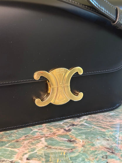 CELINE BLACK TEEN TRIOMPHE CROSSBODY BAG