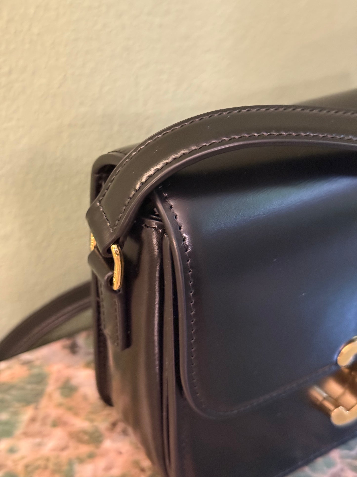 CELINE BLACK TEEN TRIOMPHE CROSSBODY BAG
