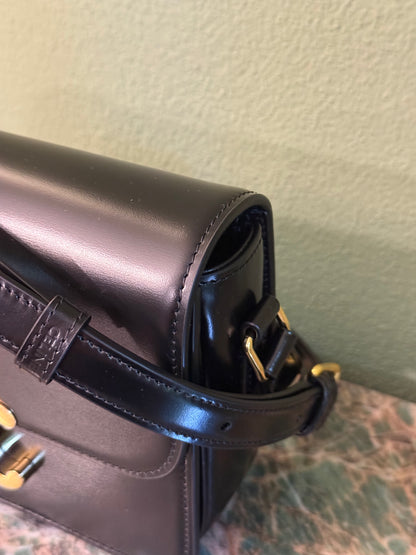 CELINE BLACK TEEN TRIOMPHE CROSSBODY BAG