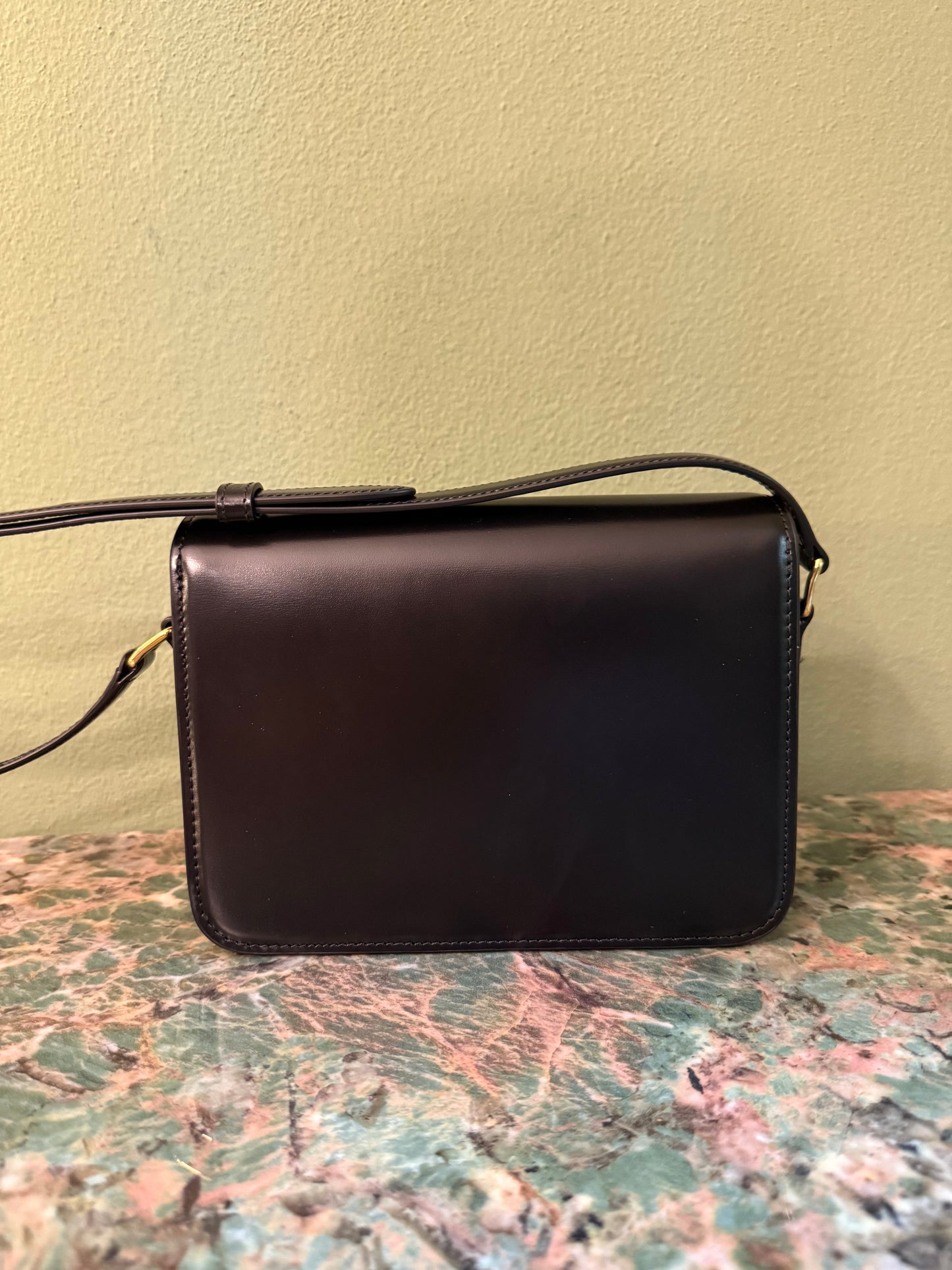CELINE BLACK TEEN TRIOMPHE CROSSBODY BAG