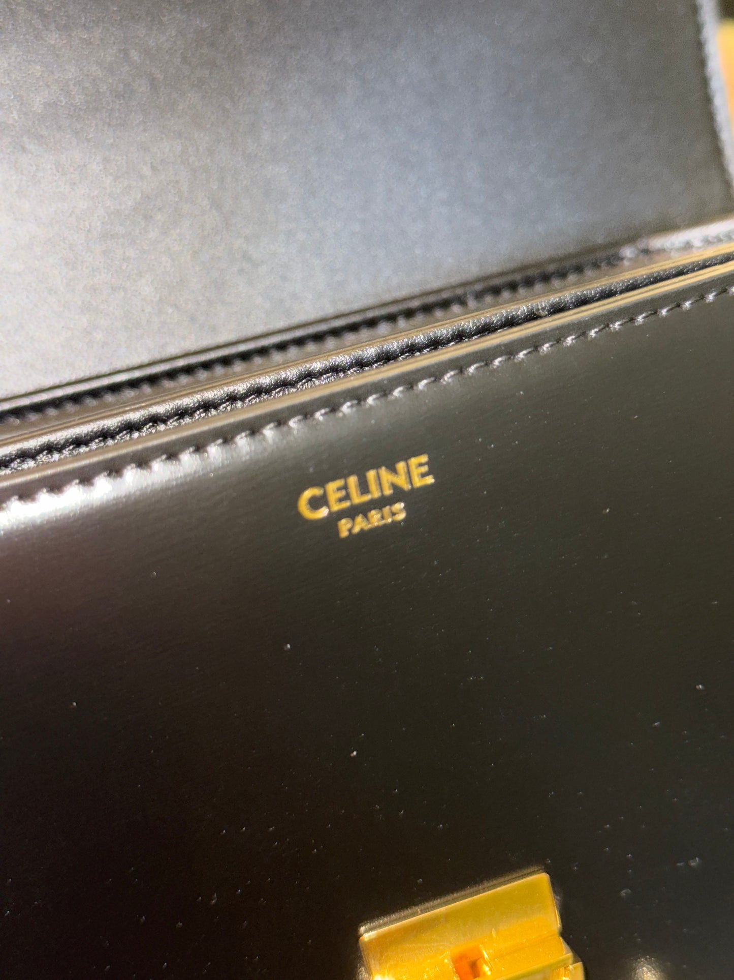 CELINE BLACK TEEN TRIOMPHE CROSSBODY BAG