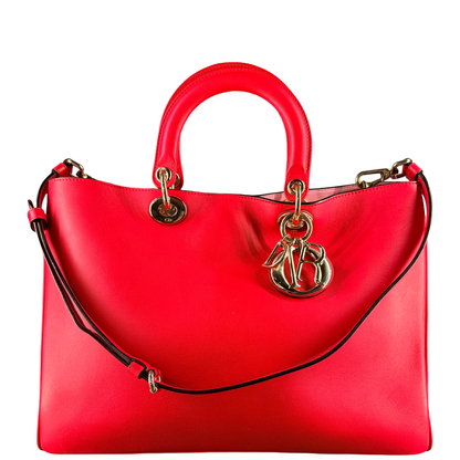 DIOR RED LARGE DIORISSIMO HANDBAG