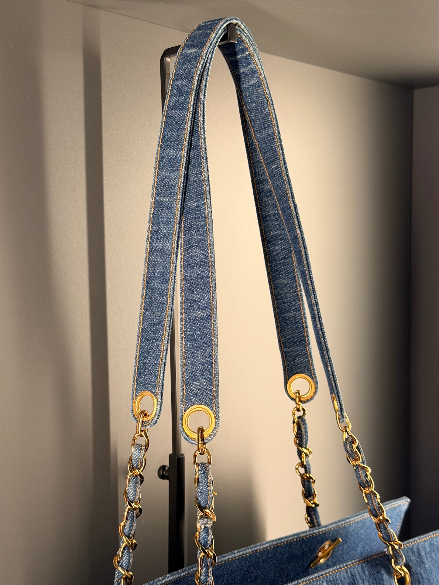 CHANEL BLUE DENIM XXL SHOPPER TOTE