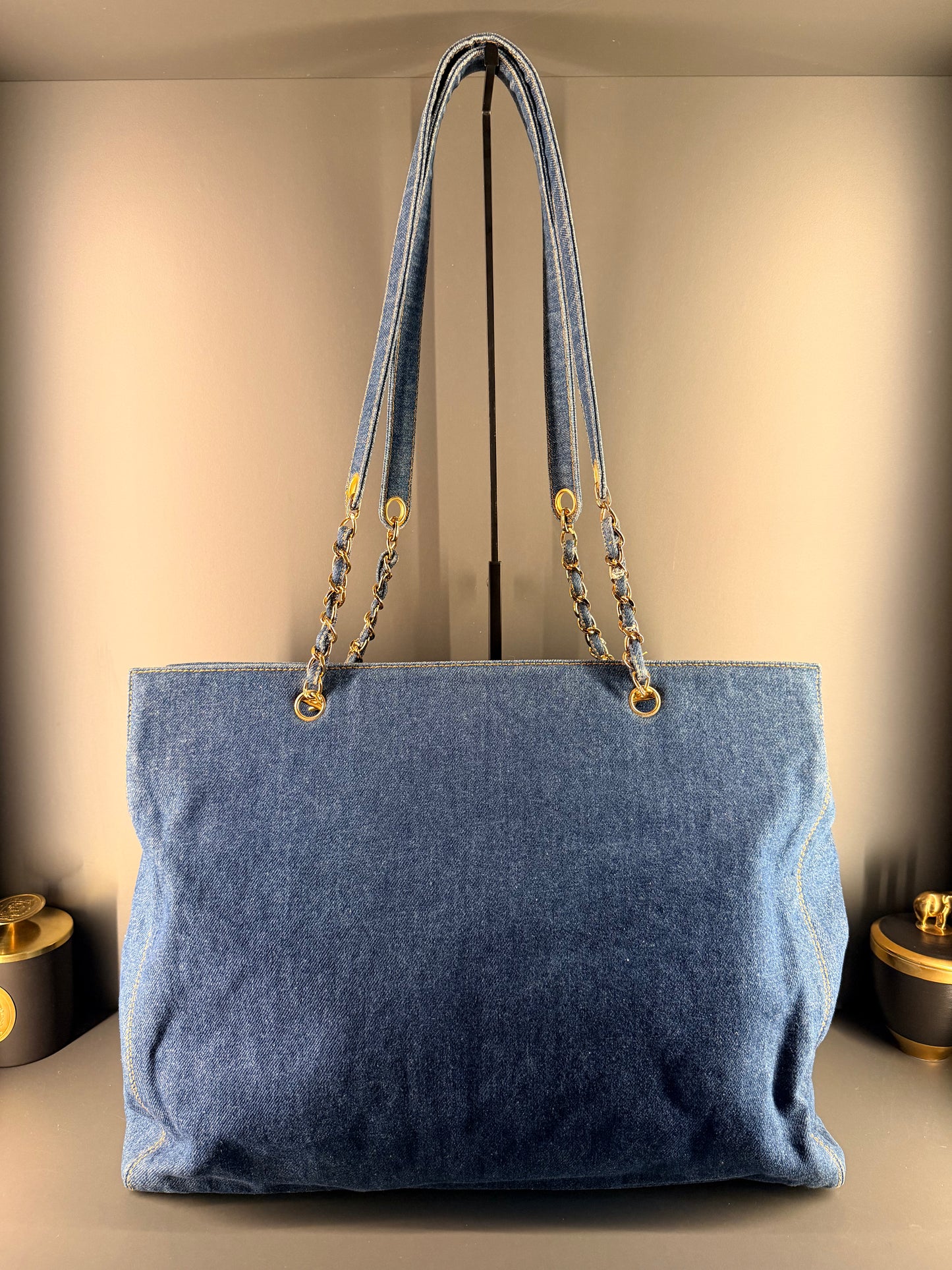 CHANEL BLUE DENIM XXL SHOPPER TOTE