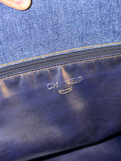CHANEL BLUE DENIM XXL SHOPPER TOTE